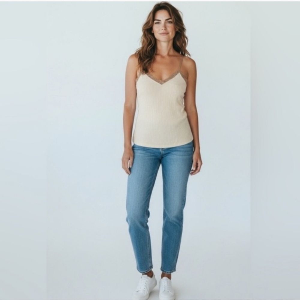 Blu Pepper Cream Cami with Lace Detail NWT
